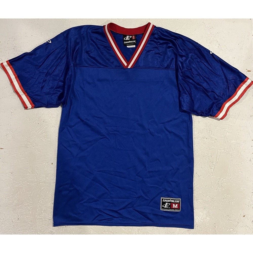 Vintage 1990s Logo Athletic‎ Blank Football Jersey Size Medium Red Blue